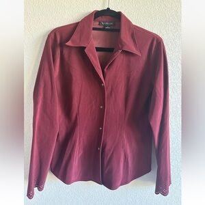 Vintage Pre-owned Elegant Harold’s Marone Like Suede Full Sleeve Jacket Size 10